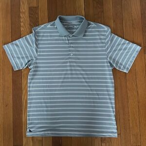 Like New Untuckit Grey Cronos Double Stripe Golf Polo
